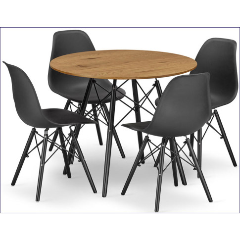 dębowy stół do jadalni skandynawskiej 3 krzesła Osato 5X