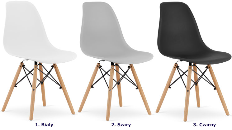 Kolory krzeseł do wyboru w zestawie Osato 6X
