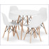 komplet biały stół kuchenny 90 cm z 4 krzesłami Osato 6X