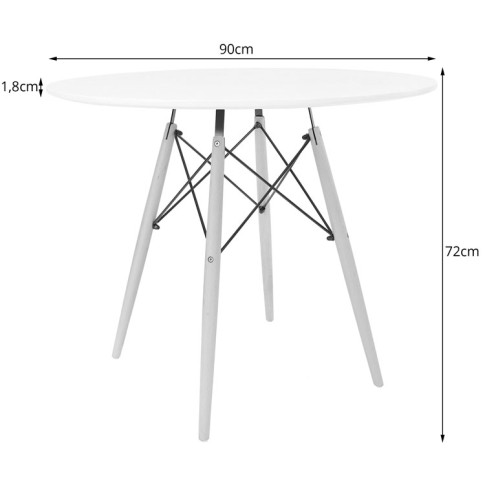 nowoczesny komplet stół 100 cm 4 krzesła do kuchni Osato 6X