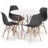 Komplet biały stół 90 cm z 4 krzesłami - Osato 6X 3 kolory