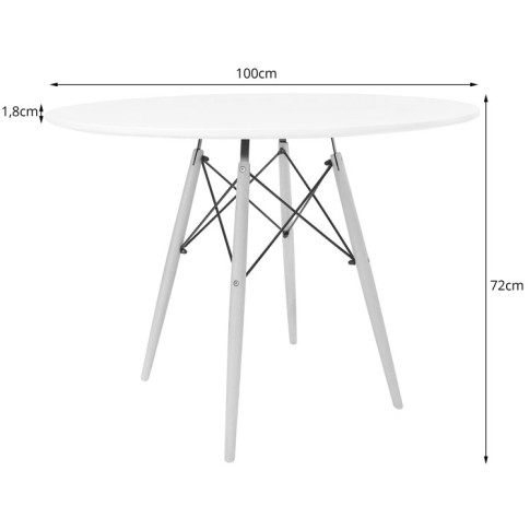 wymiary stołu 100 cm w zestawie Osato 7X