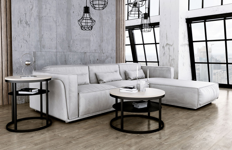 Wizualizacja stolika kawowego Melkor 4X dąb sonoma+czarny