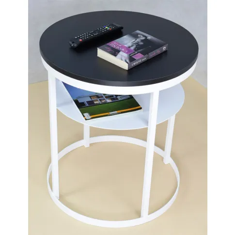 Stolik kawowy z półką Gorbi 5X czarny biały