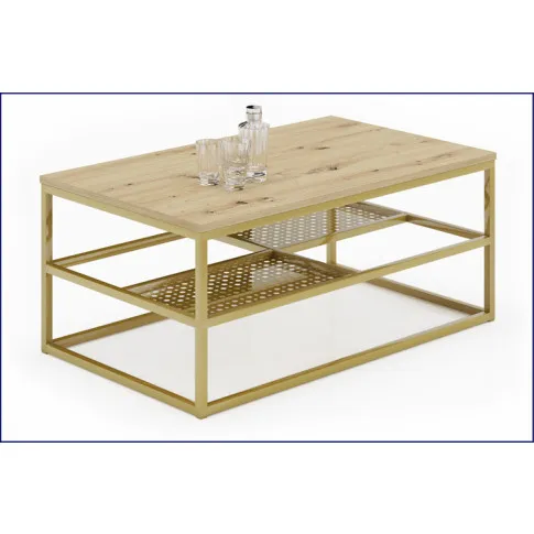 Stolik do salonu Furios 3X dąb artisan złoty
