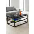 Czarny prostokątny stolik z półkami Hila 4X