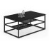 Czarny prostokątny stolik z półkami - Furios 4X