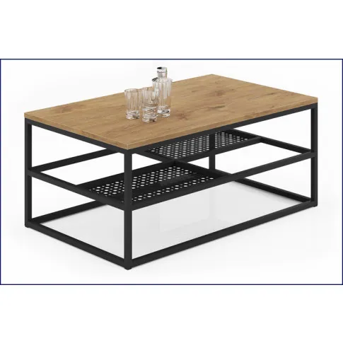 Ława do salonu loft Furios 4X dąb lancelot czarny