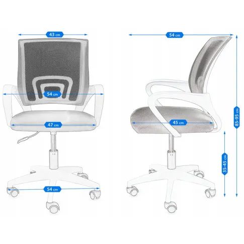 wymiary krzesła obrotowego ergonomicznego Azon 3X