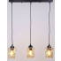 czarna lampa sufitowa na listwie 3 zwisy loft Z025-Jetra bursztynowe szkło