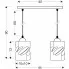 wymiary podwójnej lampy wiszącej klosz bursztynowy Z024-Jetra