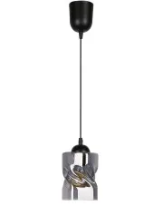 Czarna lampa industrialna z kloszem szklanym dymionym - Z023-Jetra