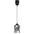 Czarna lampa industrialna z kloszem szklanym dymionym - Z023-Jetra
