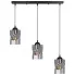 Czarna lampa wisząca nad stół z 3 kloszami szkło dymione - Z25-Vido