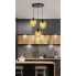 czarna lampa wisząca nowoczesna nad stol wyspę kuchenna 3 zwisy Z034-Saso wizualizacja