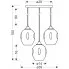 regulowana lampa wisząca do salonu sypialni industrialnej 3 zwisy szklane klosze Z034-Saso