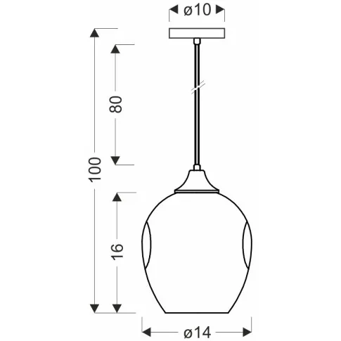 wymiary nowoczesnej czarnej lampy wiszącej kuli Z030-Saso