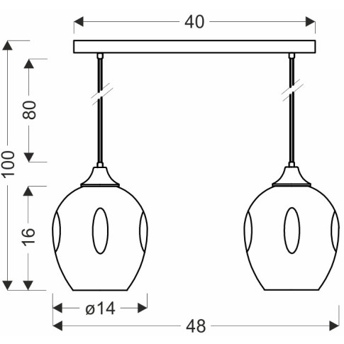 lampa wisząca 2 zwisy szklane bursztynowe klosze nad stół Z031-Saso