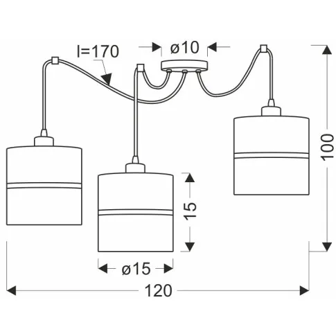wymiary lampy abażurowej typu pająk Z039-Reso
