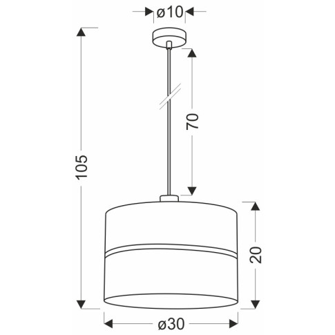 wymiary okrągłej lampy z abażurem Z035-Reso