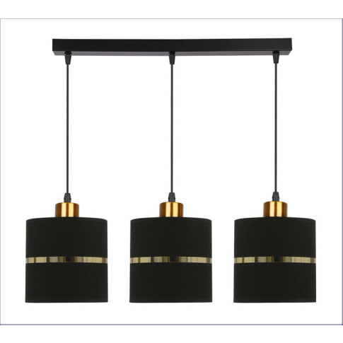 nowoczesna potrojna lampa abazurowa czarno zlota 3 zwisy z037 reso