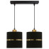 czarno złota podwójna lampa wisząca abażurowa glamour Z036-Reso