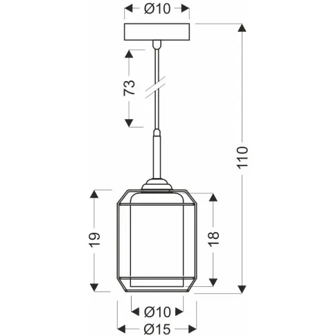 wymiary czarnej lampy wiszącej Z049-Nevo