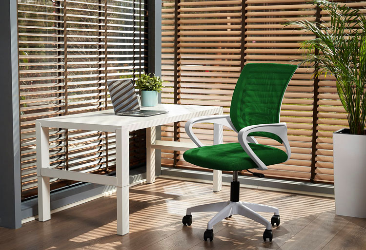 Biurowy zielony fotel obrotowy Azon 3X wizualizacja
