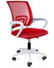 Czerwone krzesło obrotowe na kółkach - Azon 3X w sklepie Edinos.pl