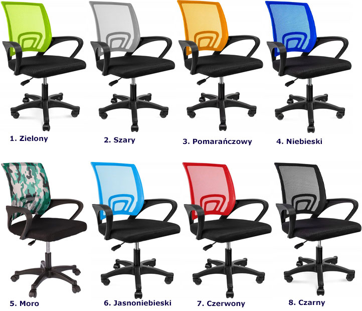 Kolory krzesła obrotowego z podłokietnikami Azon 4X