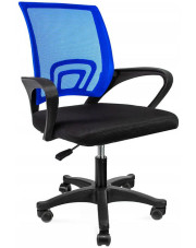 Niebieski młodzieżowy fotel obrotowy do biurka - Azon 4X w sklepie Edinos.pl