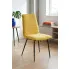 Musztardowe tapicerowane krzesło   Sanes