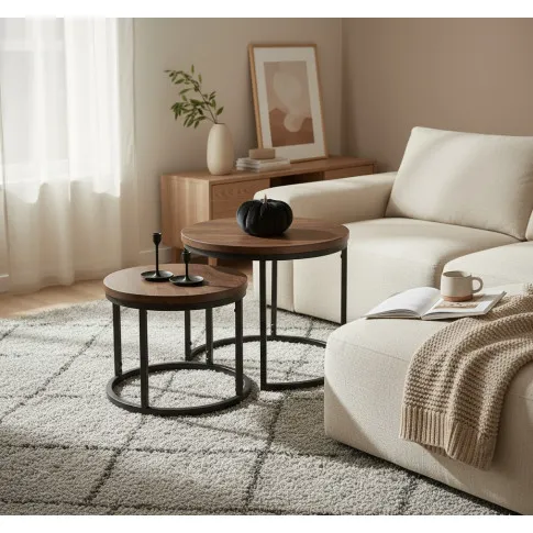 Wizualizacja zestawu stolików Oltin brąz