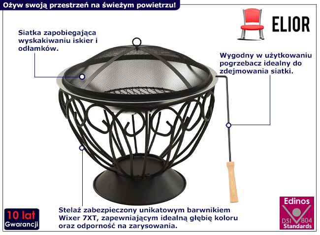 Palenisko ogrodowe z grillem Edva