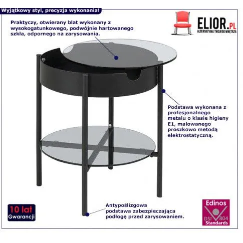 Fotografia Stolik kawowy Dortis 2X - czarny z kategorii Stoliki kawowe