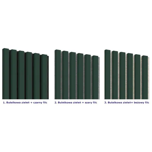 Wybór kolorów filców paneli zielonych Mavel