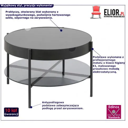 Fotografia Stolik kawowy Dortis 4X - czarny z kategorii Stoliki kawowe