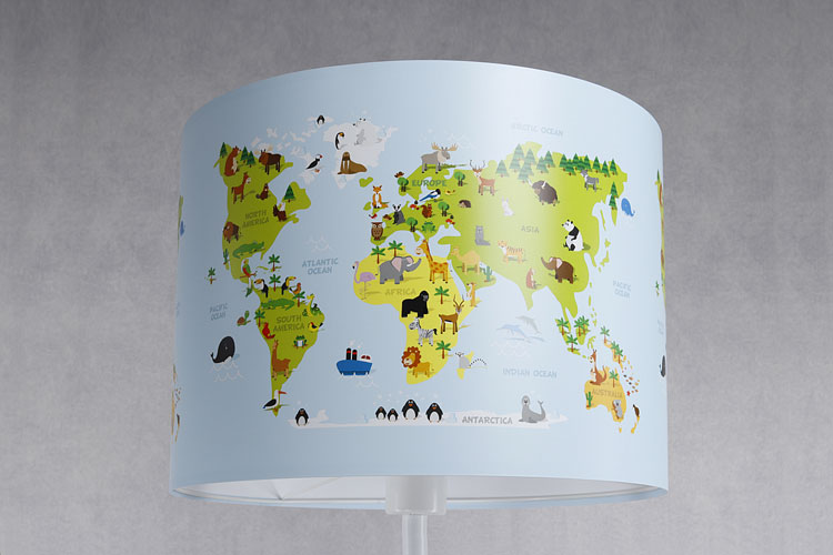 Lampa podłogowa z nadrukiem mapy świata A329-Luso