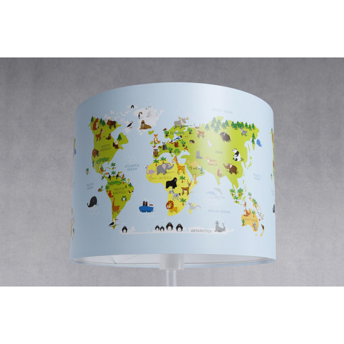 Lampa stojąca z abażurem z mapą świata A329-Luso