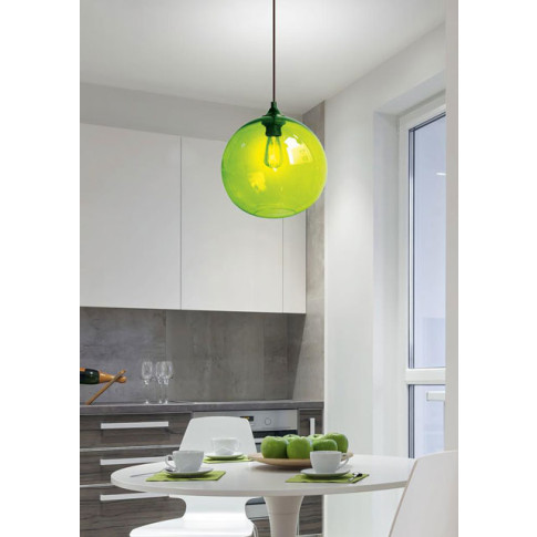 zielona okrągła lampa szklana wisząca do kuchni Z045-Juva