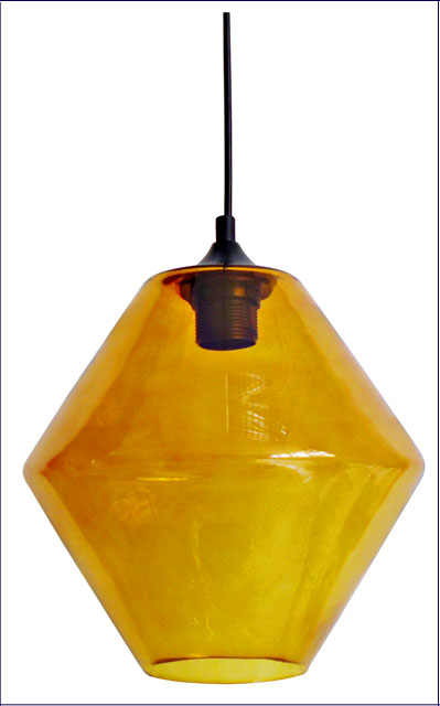 Lampa wisząca ze szklanym pomarańczowym kloszem H433-Divano
