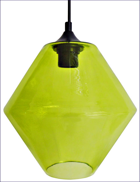 Lampa wisząca ze szklanym zielonym kloszem Z043-Jori