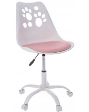 Biało-różowe krzesło obrotowe dla dzieci - Fiti 3X w sklepie Edinos.pl