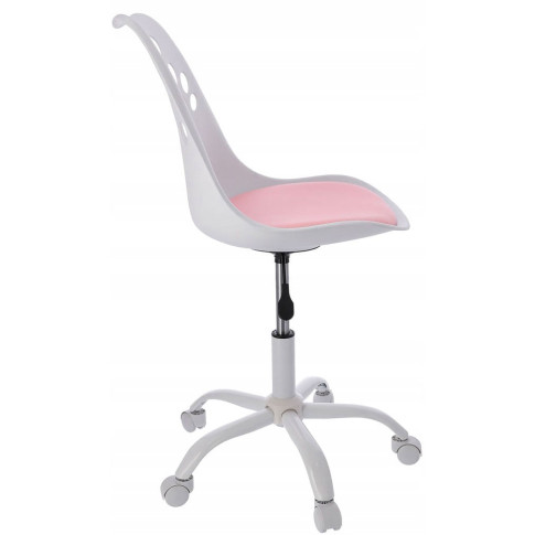 biało różowy dziecięcy fotel obrotowy do biurka Fiti 3X