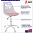infografika biało różowego krzesła obrotowego dla dzieci Fiti 3X