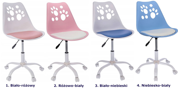Kolory krzesła obrotowego dla dzieci Fiti 3X