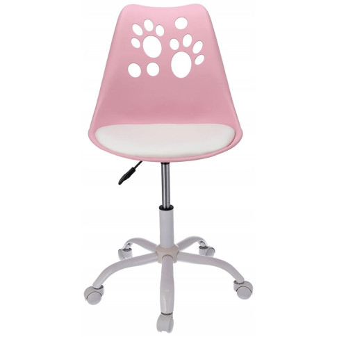 różowo białe krzesło obrotowe Fiti 3X