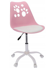 Różowo-biały fotel obrotowy dziecięcy do komputera - Fiti 3X w sklepie Edinos.pl