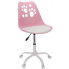 Różowo-biały fotel obrotowy dziecięcy do komputera - Fiti 3X