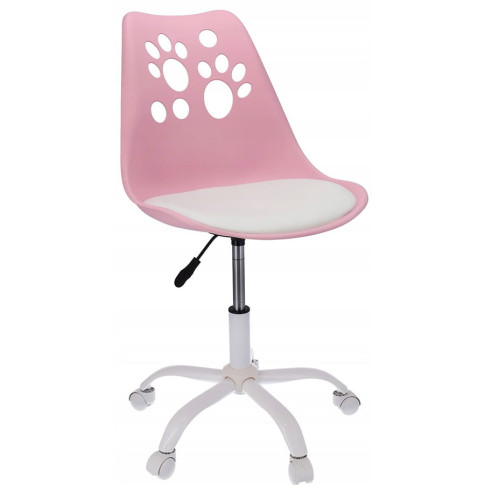 różowo białe krzesło obrotowe z regulacją dla dzieci Fiti 3X